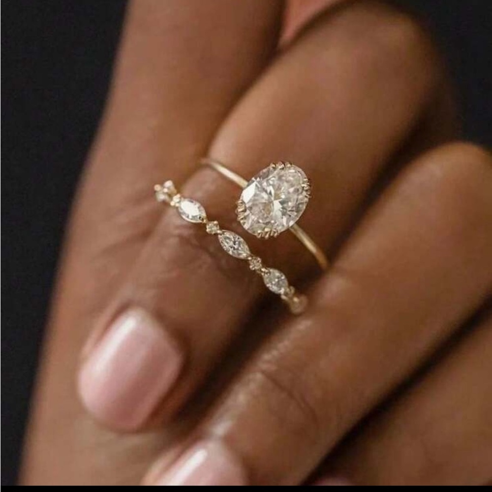 Gold Engagement Style Ring Set - Picture 3 of 3